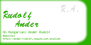 rudolf ander business card